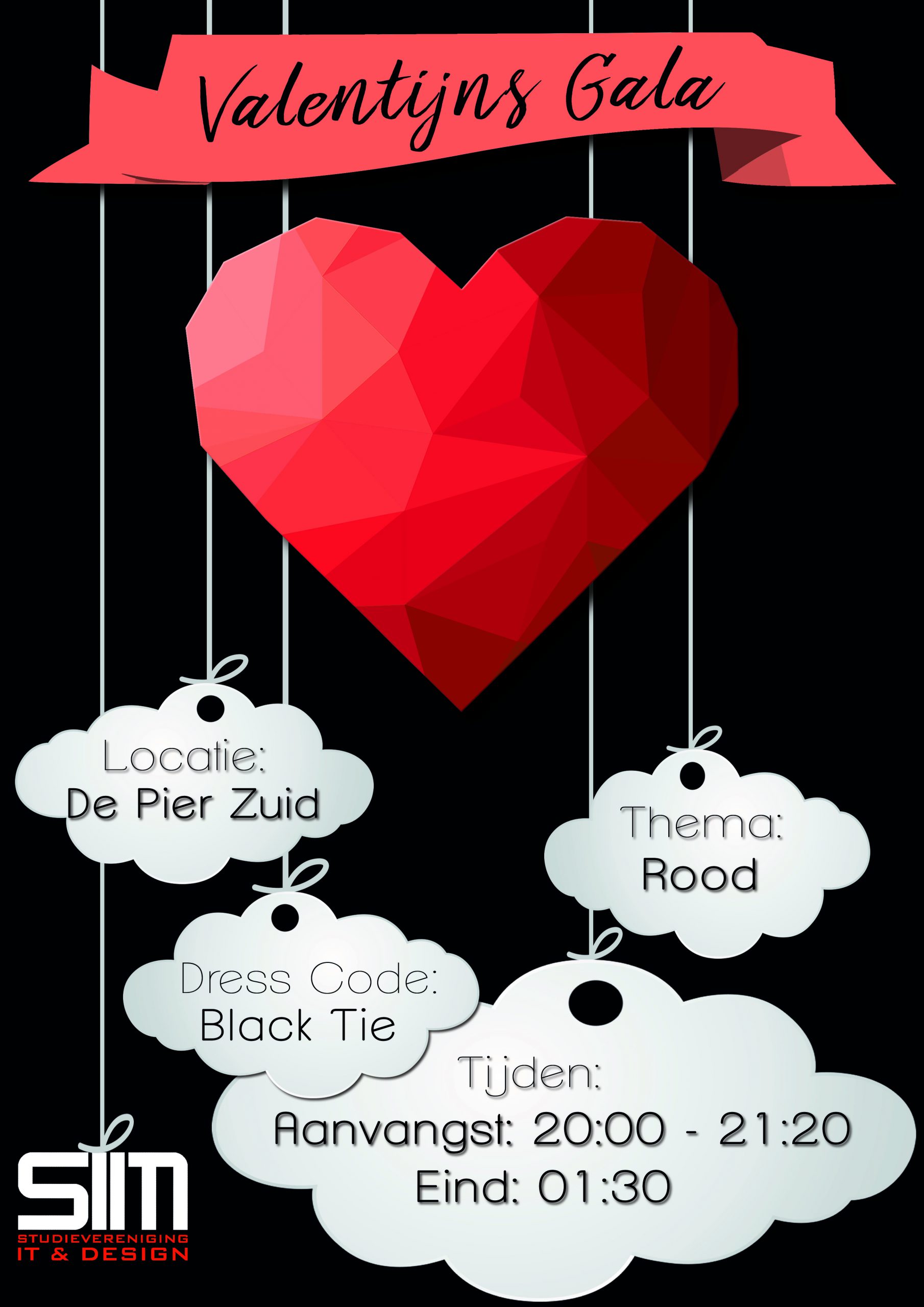 Poster design for a Valentine event.